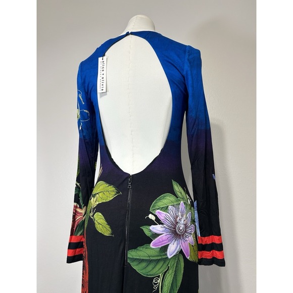 NWT Alice + Olivia Revolve Delora Open-Back Maxi Dress Size 8 Lunch Date Floral - Picture 16 of 16